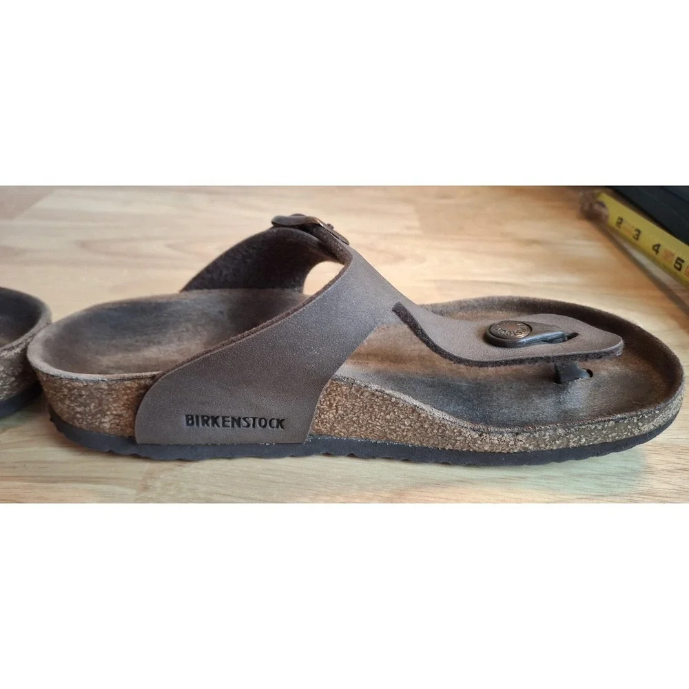 Birkenstock Kids Gizeh Brn Birko-Flor Thong Sandals Cork Footbed Youth EU 34/35